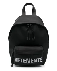 VETEMENTS Rucksack mit kristallverziertem Logo Schwarz