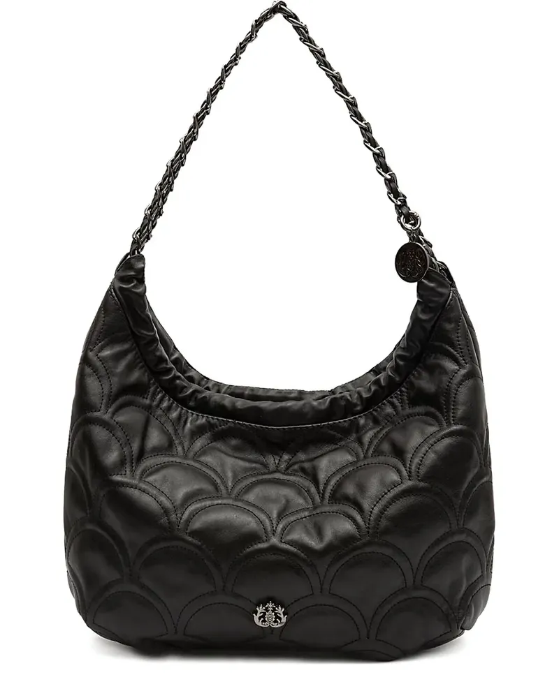 ISLA Gesteppte Sirena Cocoon Hobo Chain Schultertasche - Schwarz Schwarz