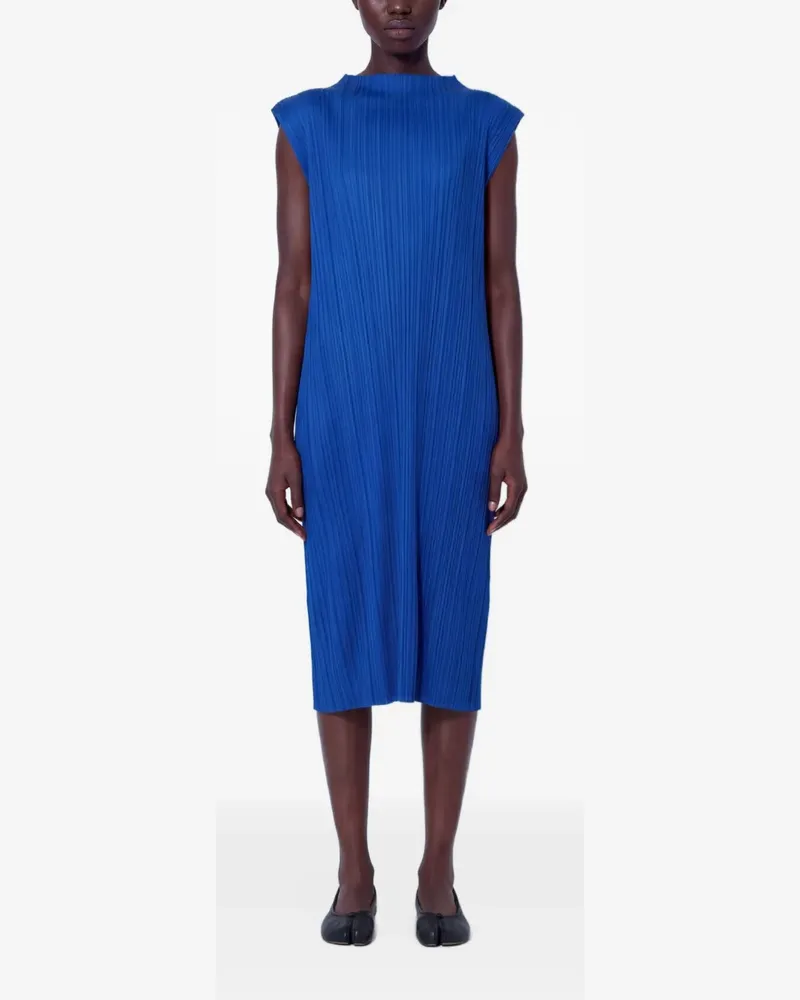 Issey Miyake Ärmelloses July Midikleid mit Falten - Blau Blau