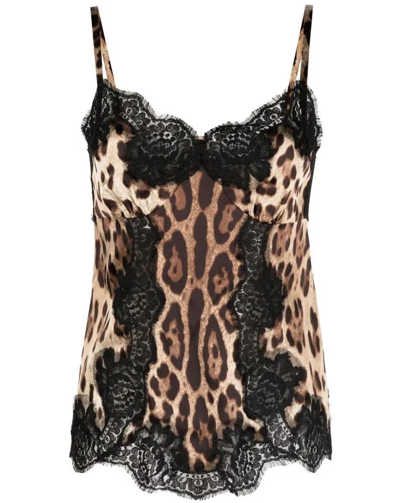 Dolce & Gabbana Camisole-Top mit Leoparden-Print - Braun Braun