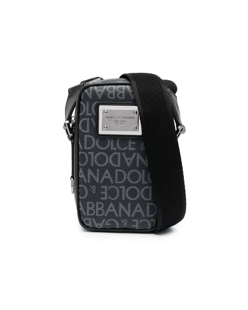 Dolce & Gabbana Kuriertasche mit Logo-Print - Grau Grau