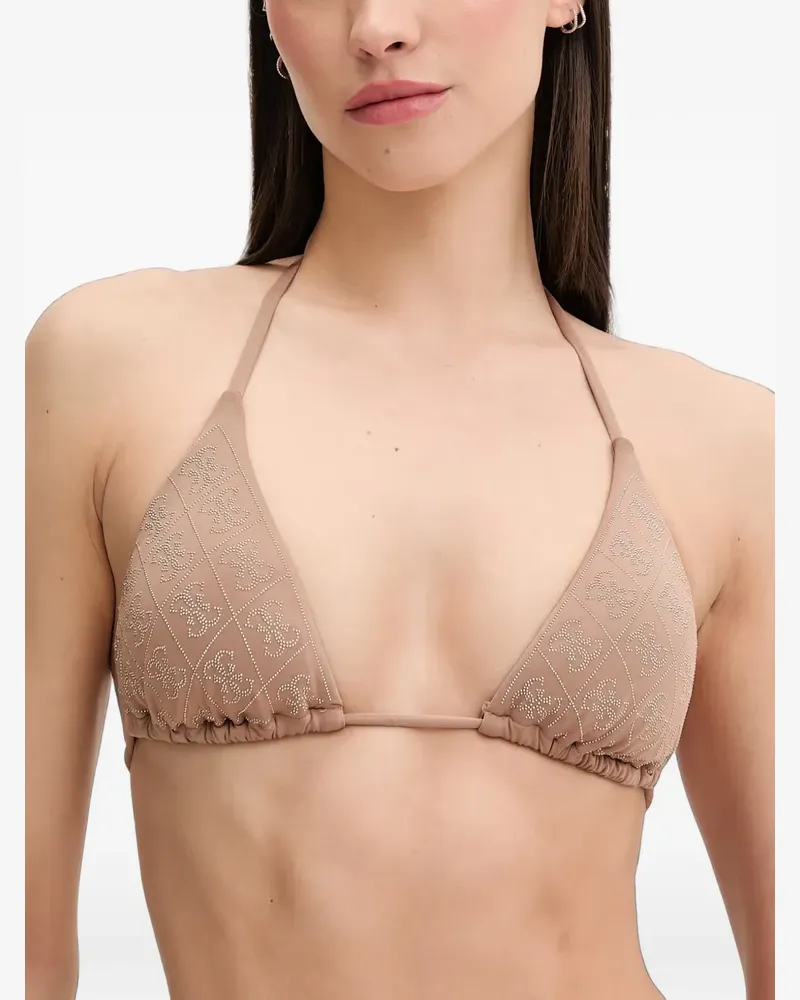Guess 4G-logo triangle bikini top - Braun Braun