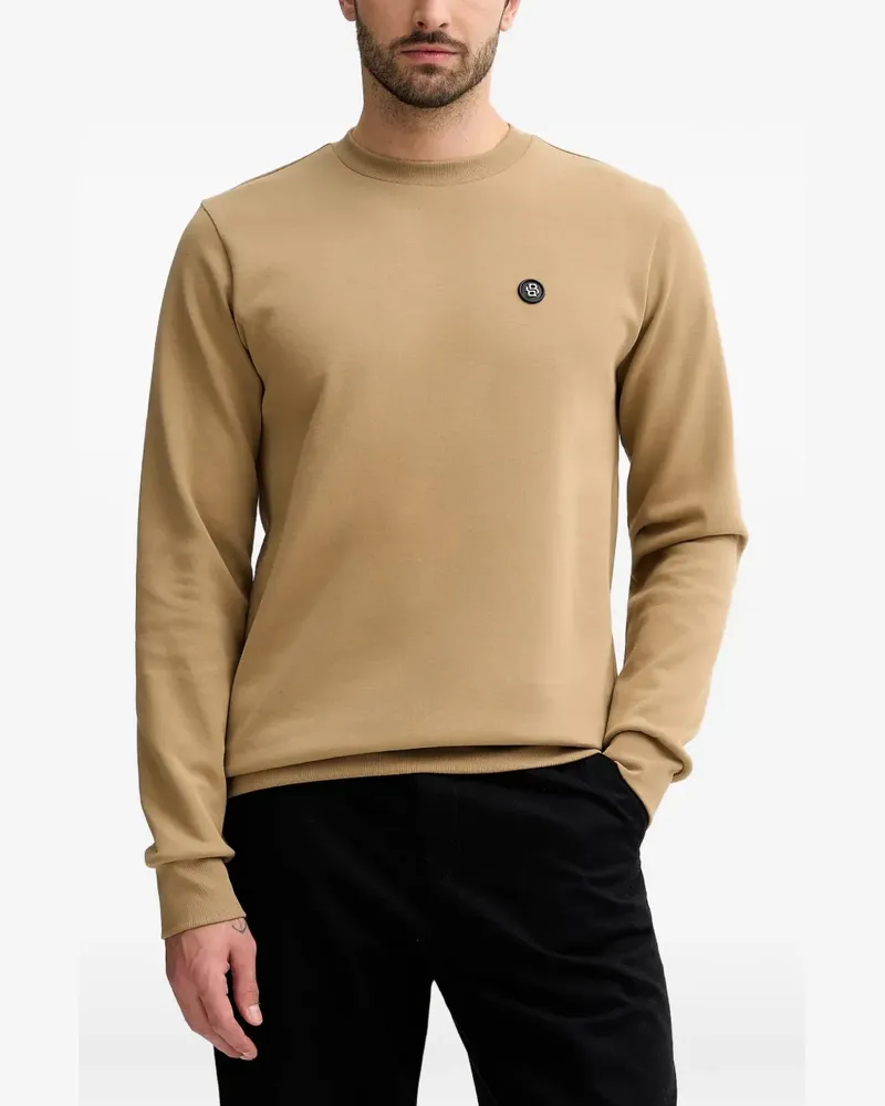 HUGO BOSS logo-patch sweatshirt - Nude Nude