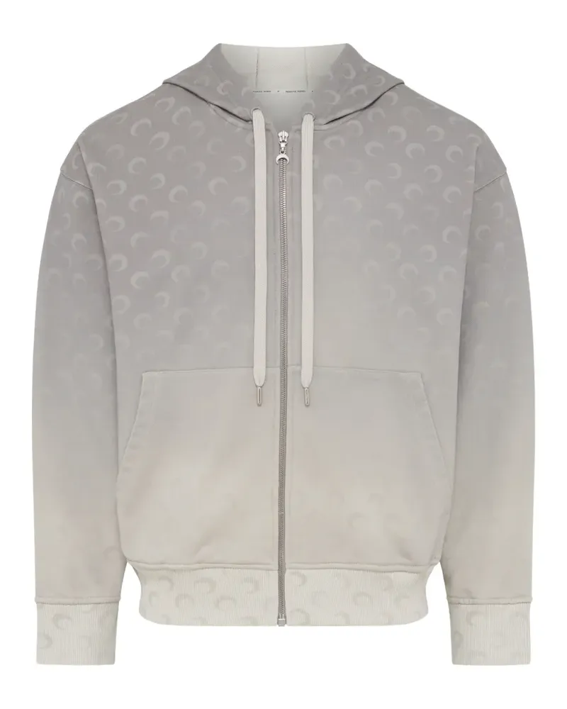 Marine Serre Fleece-Hoodie mit Mond-Muster - Grau Grau