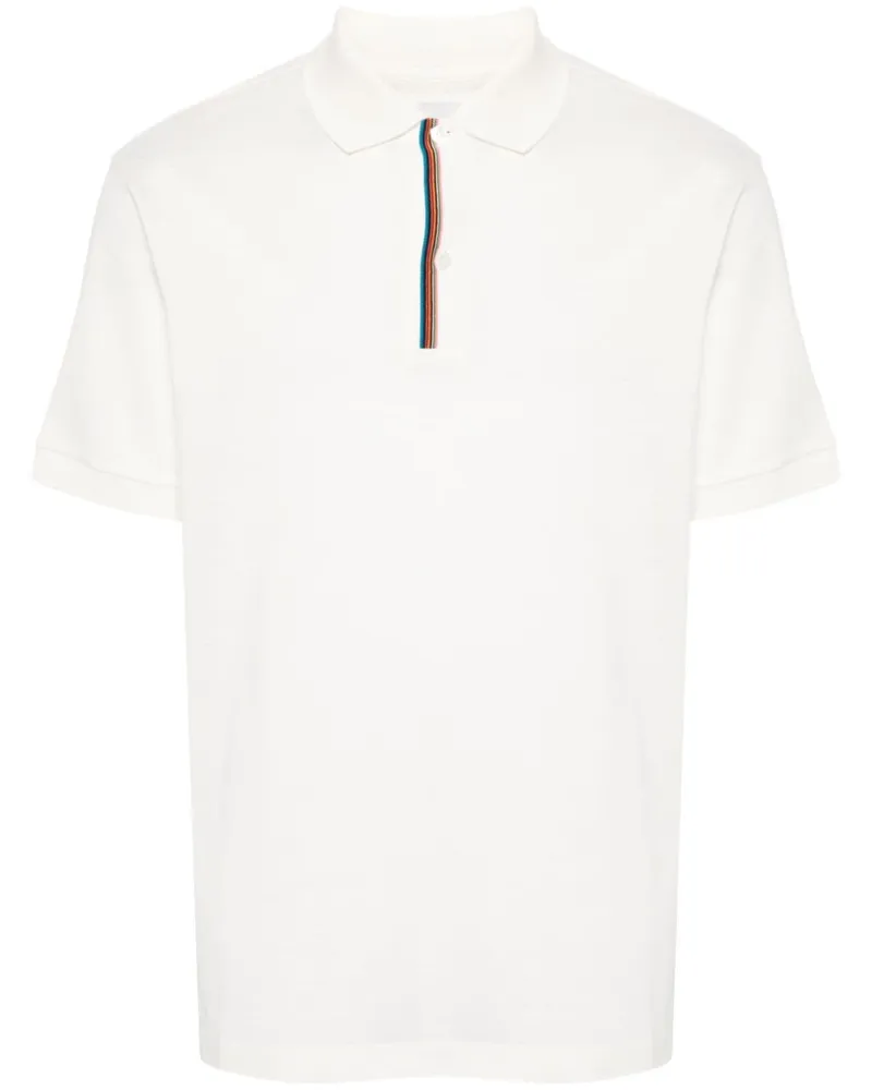 Paul Smith Poloshirt mit Streifendetail - Weiß Weiß