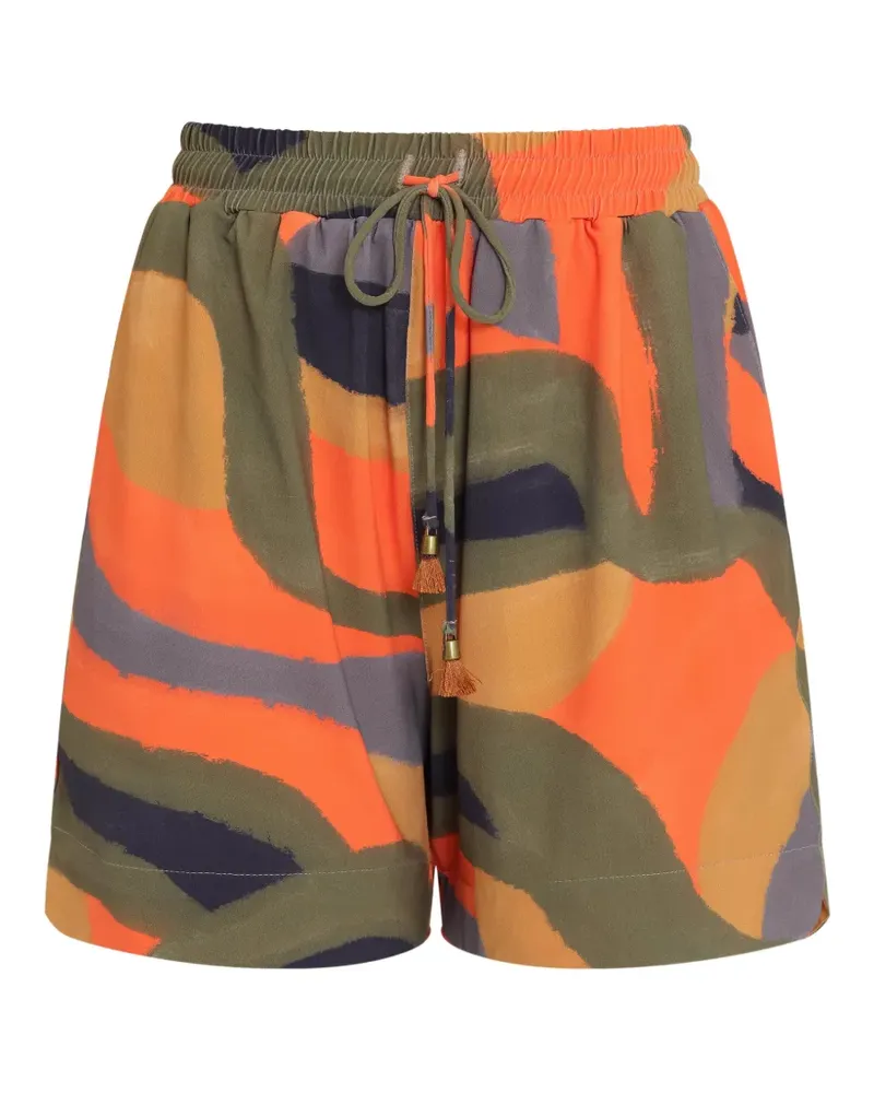 Lygia & Nanny drawstring patterned shorts - Orange Orange