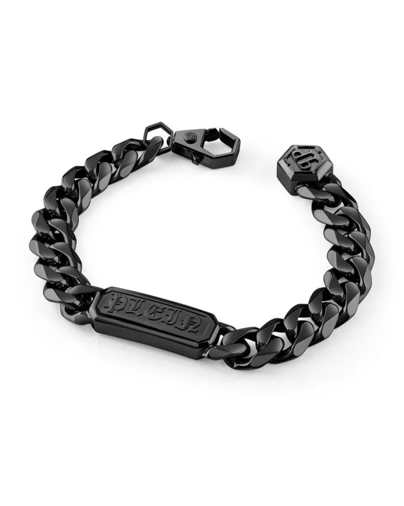 Philipp Plein Gothic Tag Armband - Schwarz Schwarz