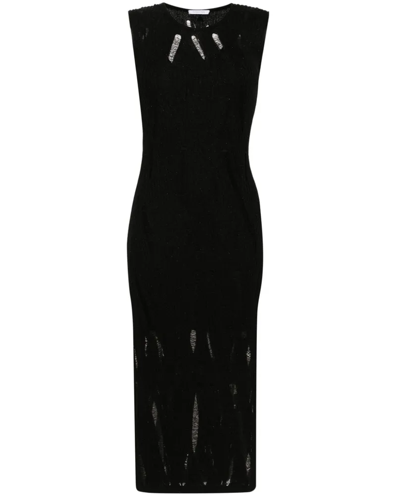 Patrizia Pepe Gestricktes Midikleid - Schwarz Schwarz