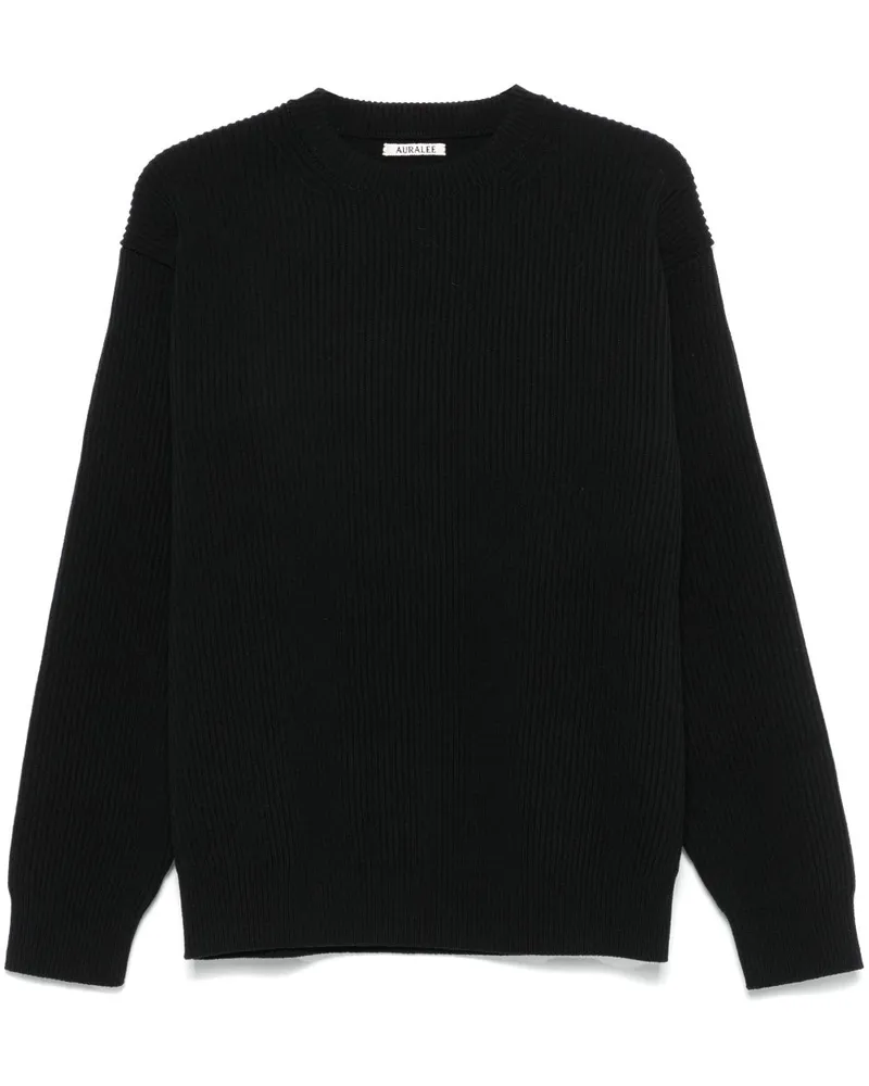 AURALEE Gerippter Strickpullover - Schwarz Schwarz