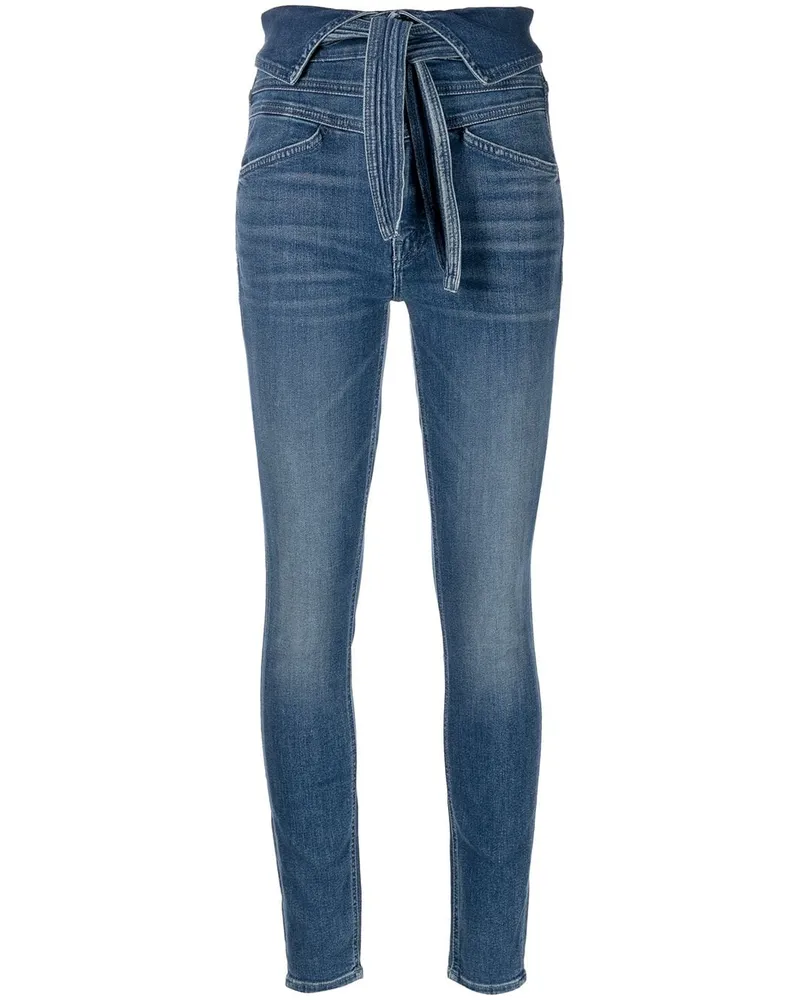 Mother The Triple Stack Skinny-Jeans Blau