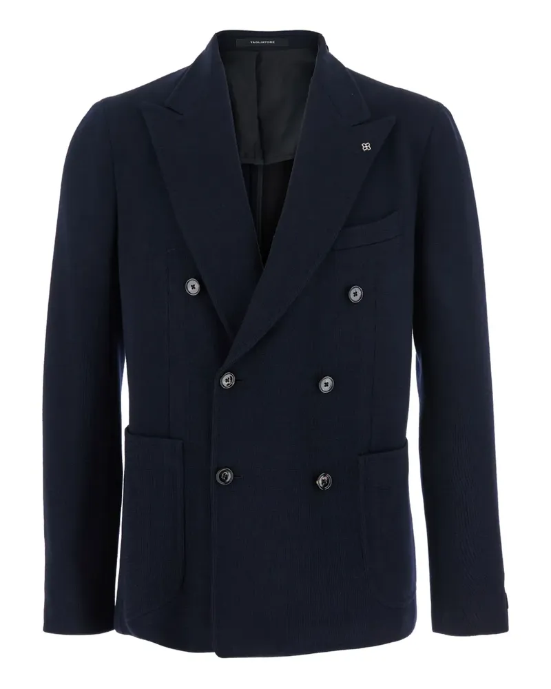 Tagliatore double-breasted peak-lapel blazer - Blau Blau