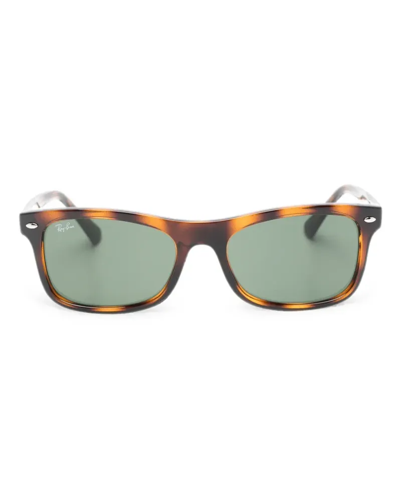 Ray Ban Eckige Sonnenbrille in Schildpattoptik - Braun Braun