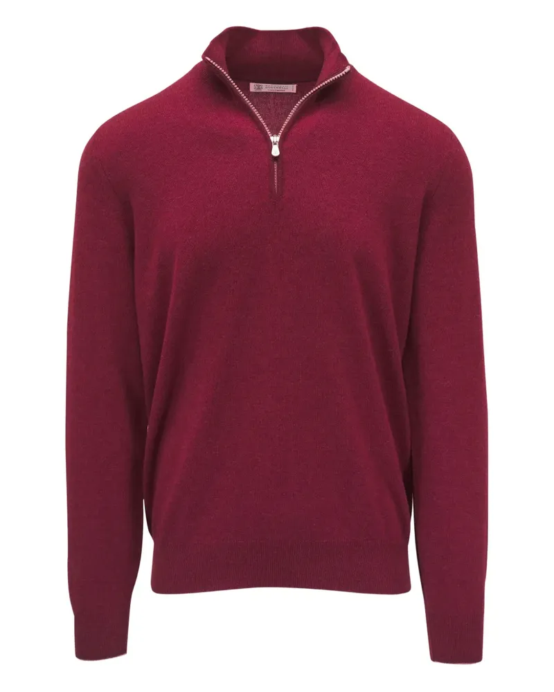 Brunello Cucinelli Kaschmirpullover mit Reißverschluss - Rot Rot