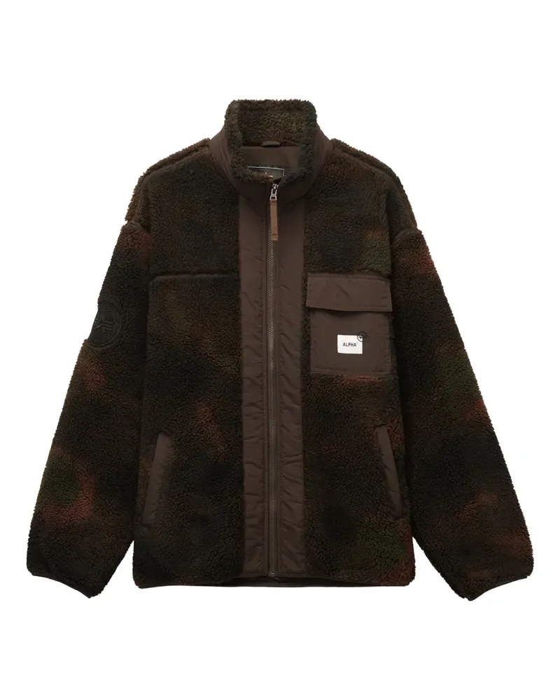 Alpha Industries Fleecejacke mit Reißverschluss - Braun Braun