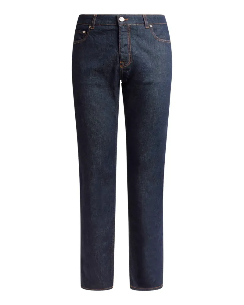 Etro regular-fit cotton denim jeans with Pegaso embroidery - Blau Blau