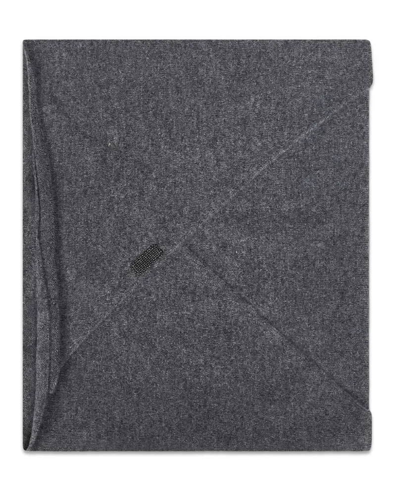 Brunello Cucinelli Dreieckiger Schal mit Monili-Stickerei - Grau Grau