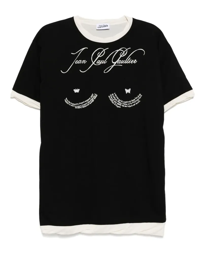 Jean Paul Gaultier Tattoo Poem T-Shirt - Schwarz Schwarz