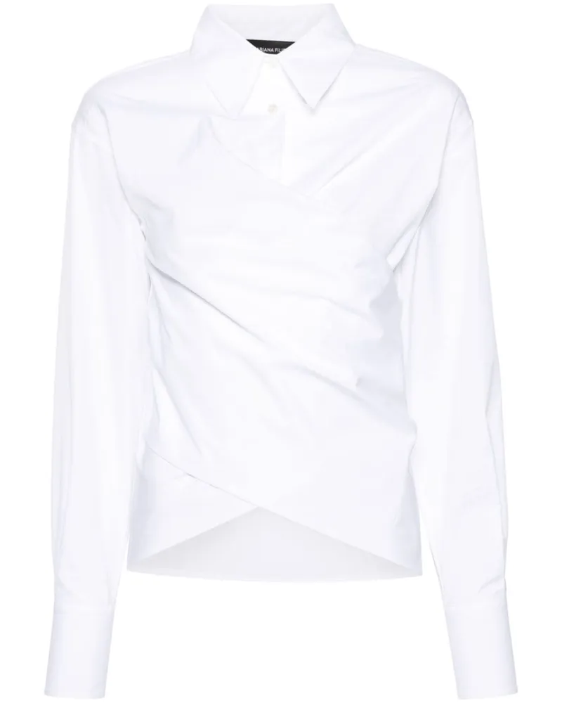 Fabiana Filippi Cropped-Hemd mit Schnürung - Weiß Weiß