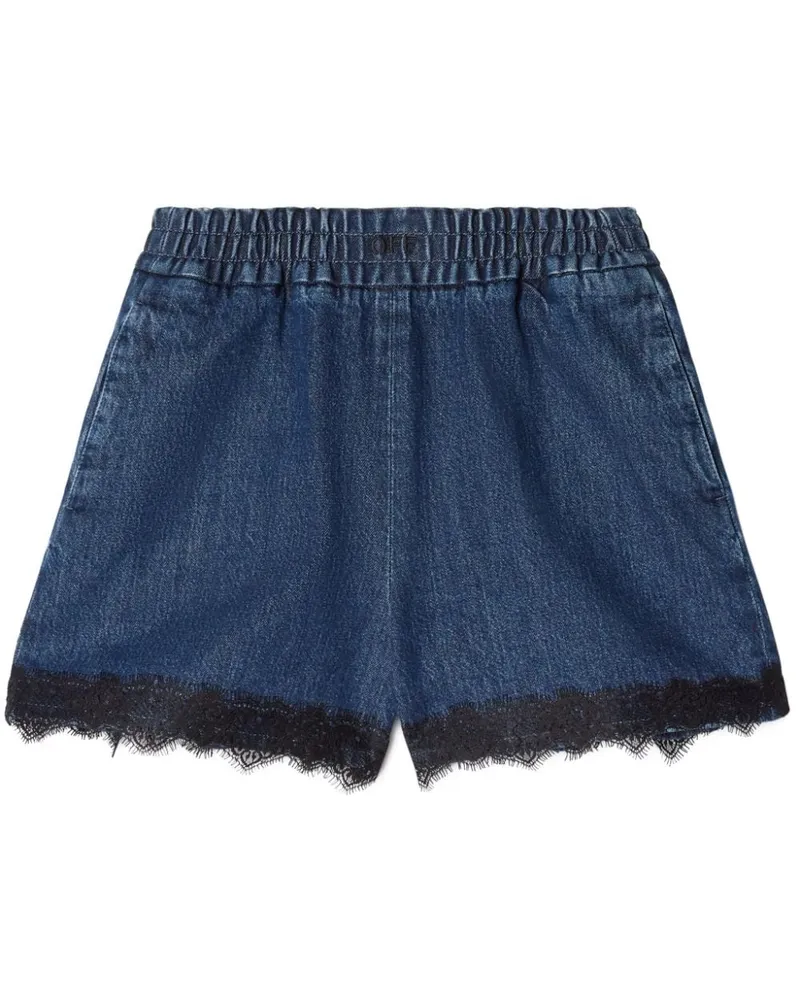 OFF-WHITE Shorts mit Spitzendetail - Blau Blau
