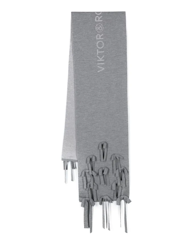 Viktor & Rolf Schal mit Jacquard-Logo - Grau Grau
