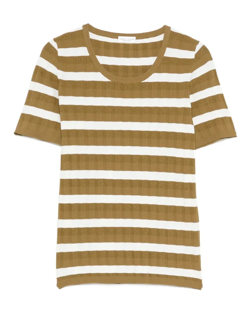 Roberto Collina Geripptes T-Shirt mit Streifen - Nude Nude