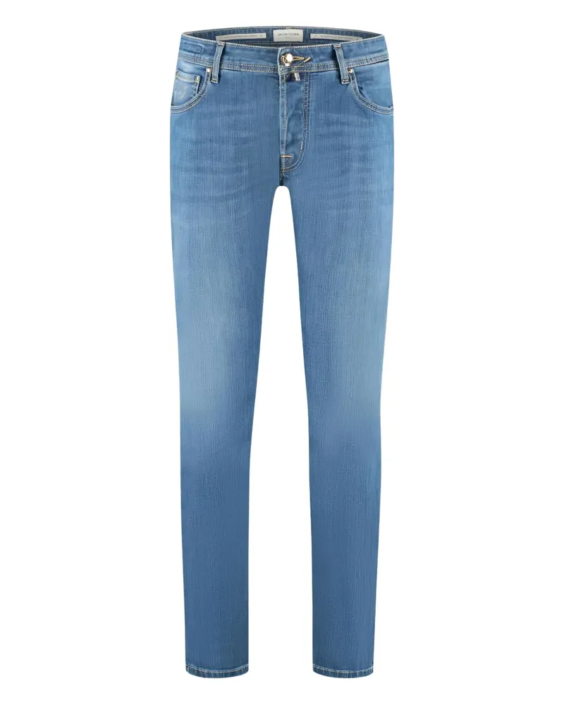 Jacob Cohën logo-patch jeans - Blau Blau