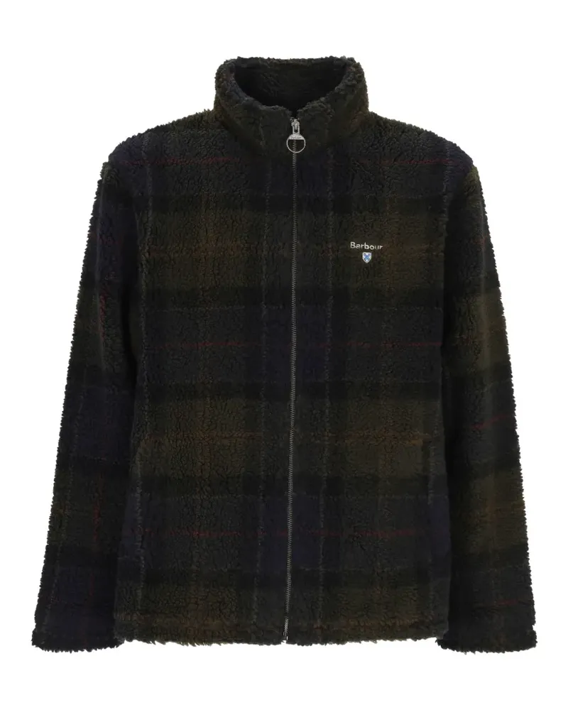Barbour Fleecejacke mit Schottenkaro - Grün Grün
