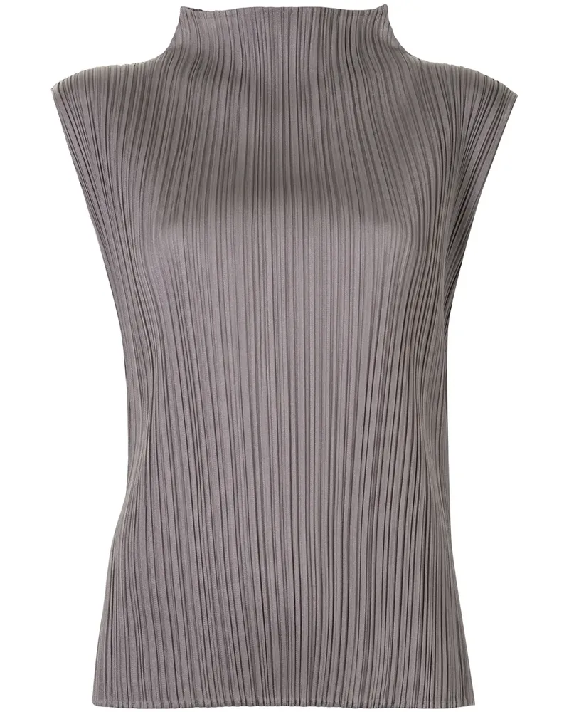 Issey Miyake Plissiertes Top - Grau Grau