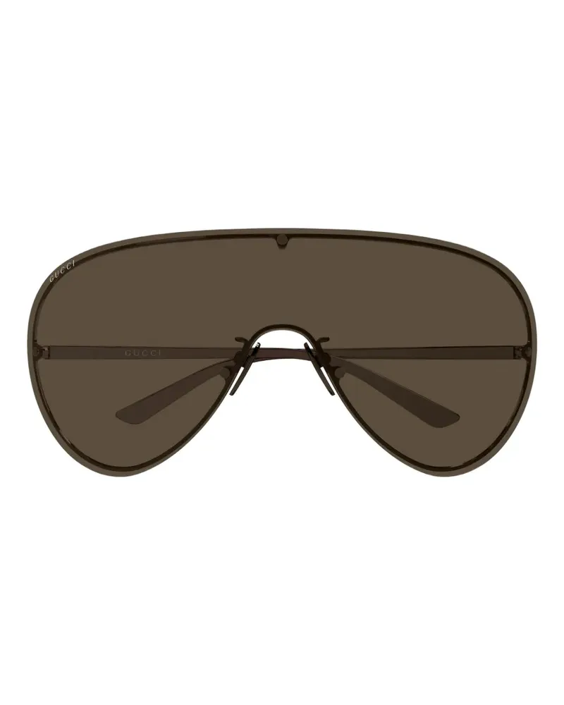Gucci Sonnenbrille mit Shield-Gestell - Braun Braun