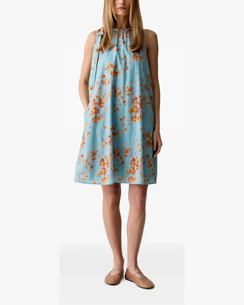 Marc O'Polo Minikleid mit Blumenprint - Blau Blau