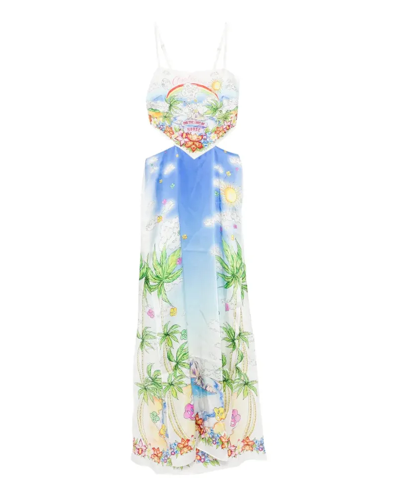 Casablanca Paris graphic-print cut-out maxi dress - Weiß Weiß