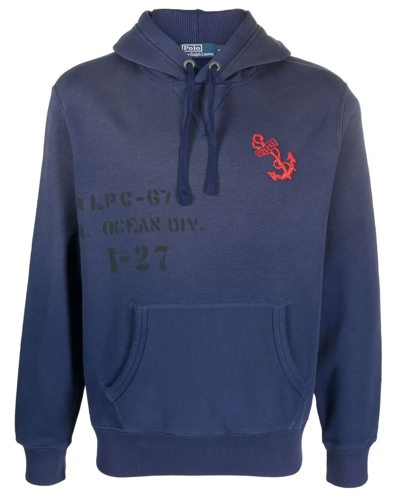 Ralph Lauren Hoodie mit Ankerstickerei - Blau Blau