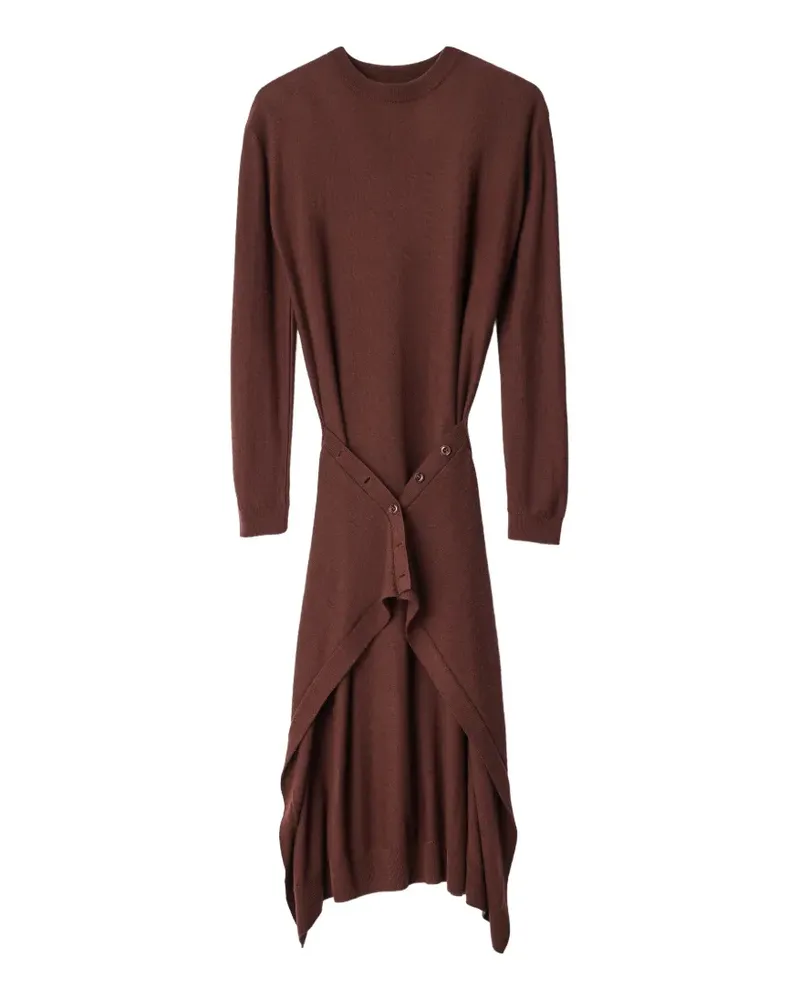 Christophe Lemaire Geknöpftes Kleid aus Merinowollgemisch - Braun Braun