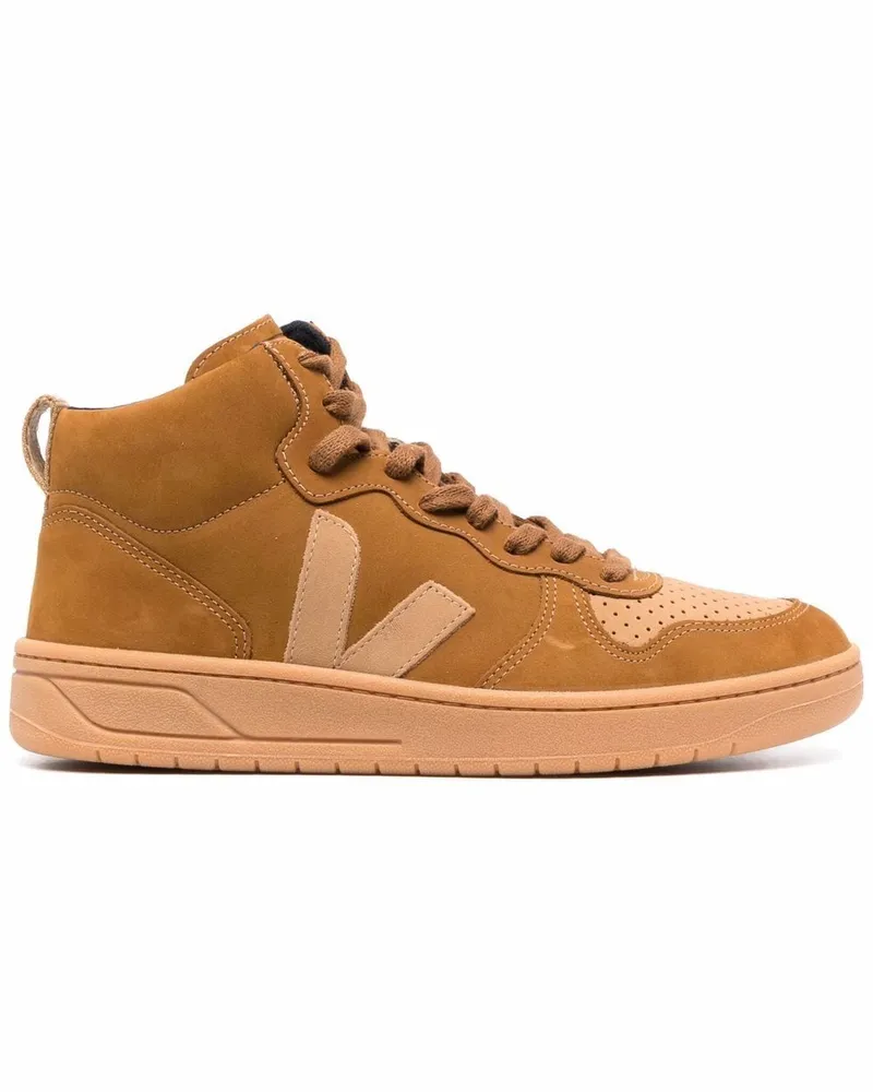 VEJA V-15 High-Top-Sneakers Nude