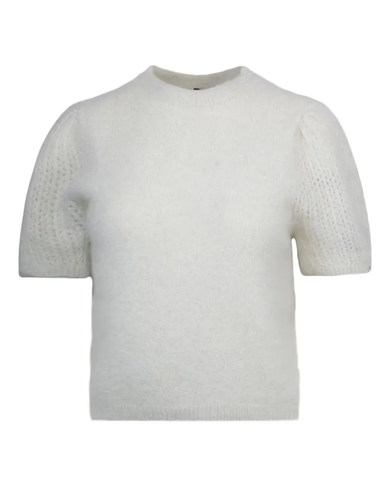 Liu Jo Glitter-Pullover mit Puffärmeln - Weiß Weiß