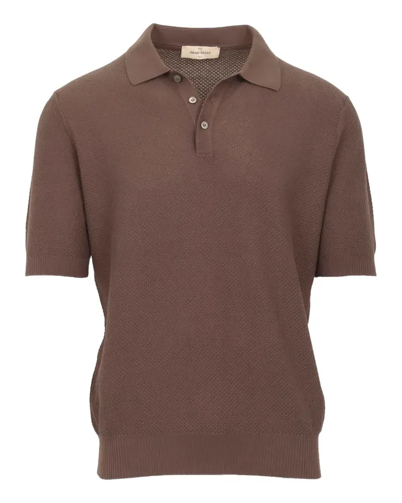 Gran Sasso Poloshirt mit Waffelstrick-Muster - Braun Braun