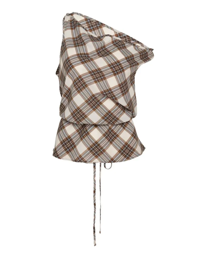 Lee Mathews Rowan Bias check-pattern sleeveless reversible top - Braun Braun