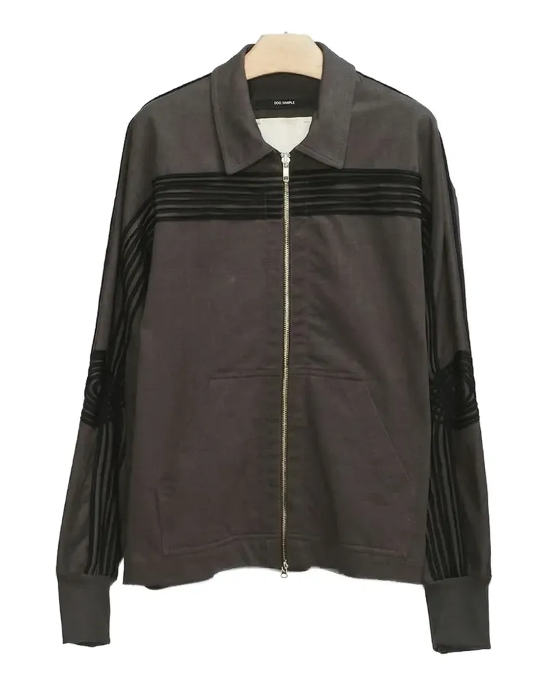 Song For The Mute appliqué track jacket - Schwarz Schwarz