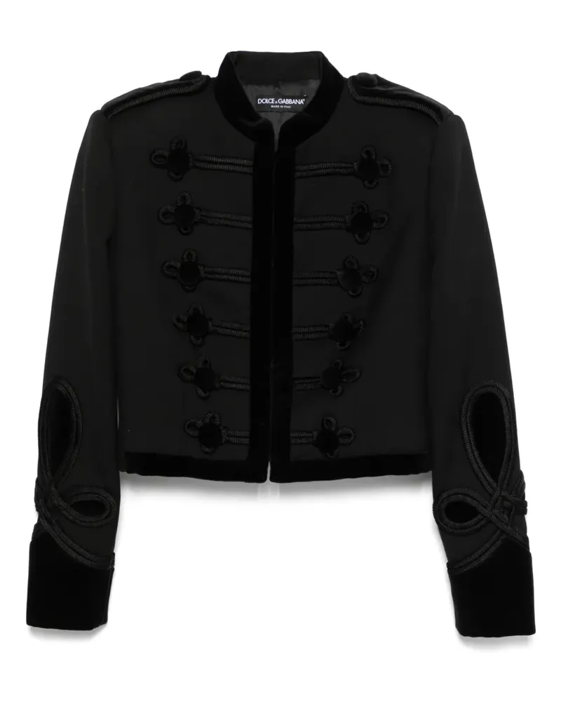 Dolce & Gabbana Gabardine-Jacke mit Schulterklappen - Schwarz Schwarz