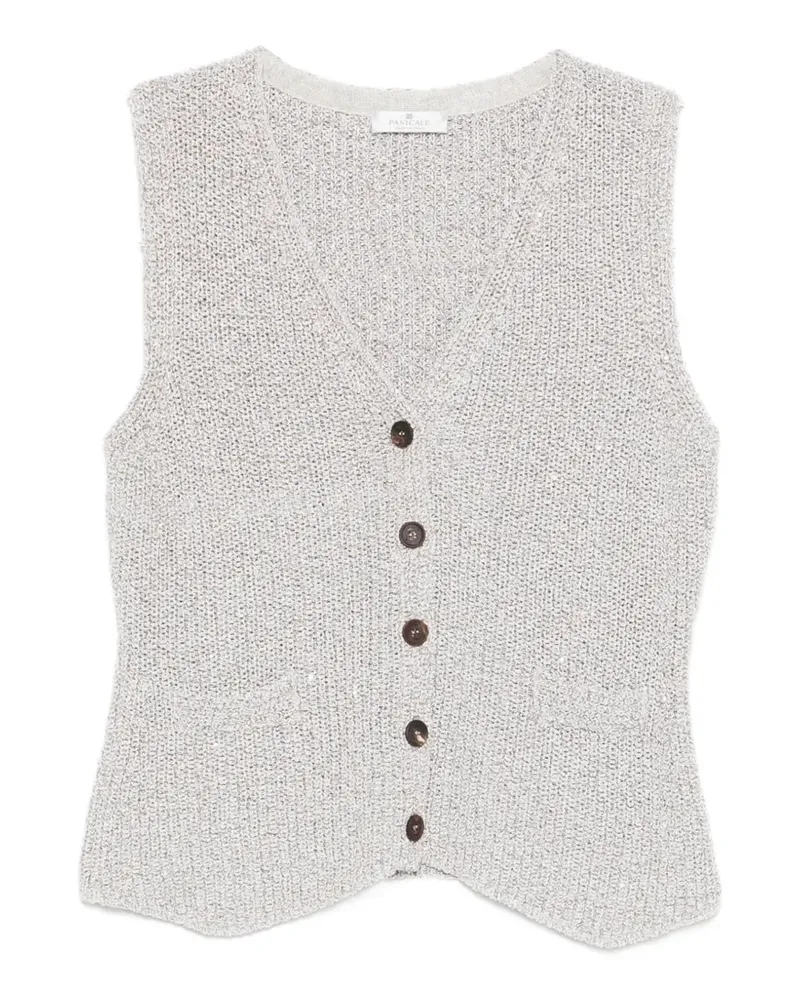 PANICALE Cashmere sequin-embellished sleeveless cardigan - Nude Nude