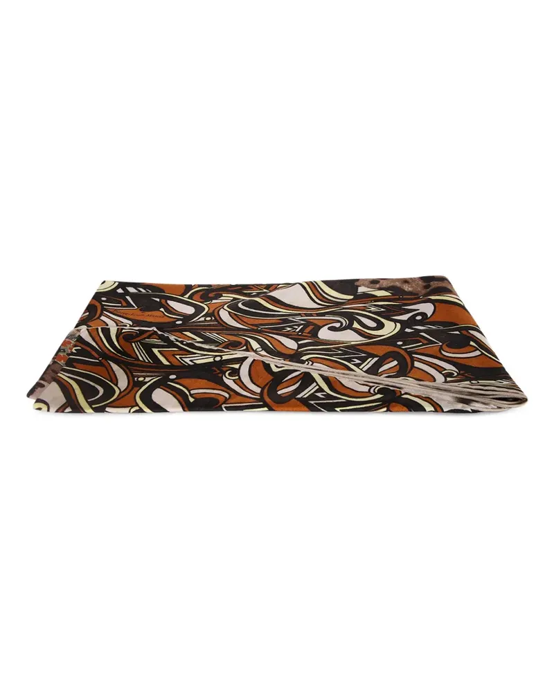 Pierre-Louis Mascia Schal mit abstraktem Print - Braun Braun