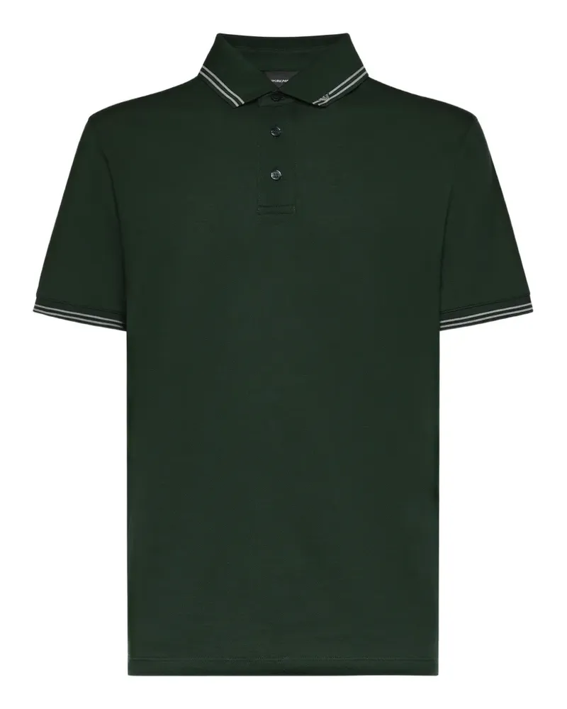 Emporio Armani stripe-detail polo shirt - Grün Grün
