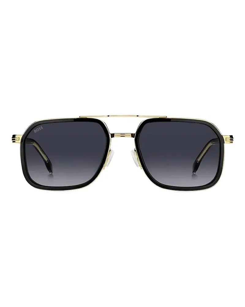 HUGO BOSS Sonnenbrille mit eckigem Gestell - Schwarz Schwarz