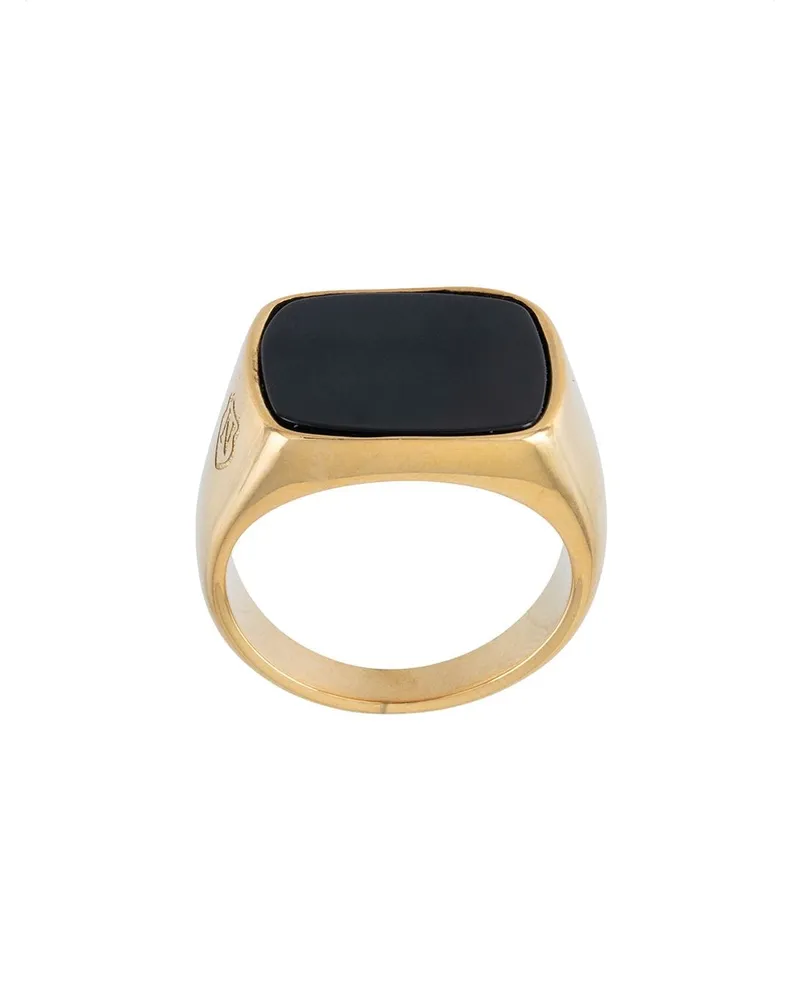 Nialaya Cocktailring mit Onyx - Gold Gold