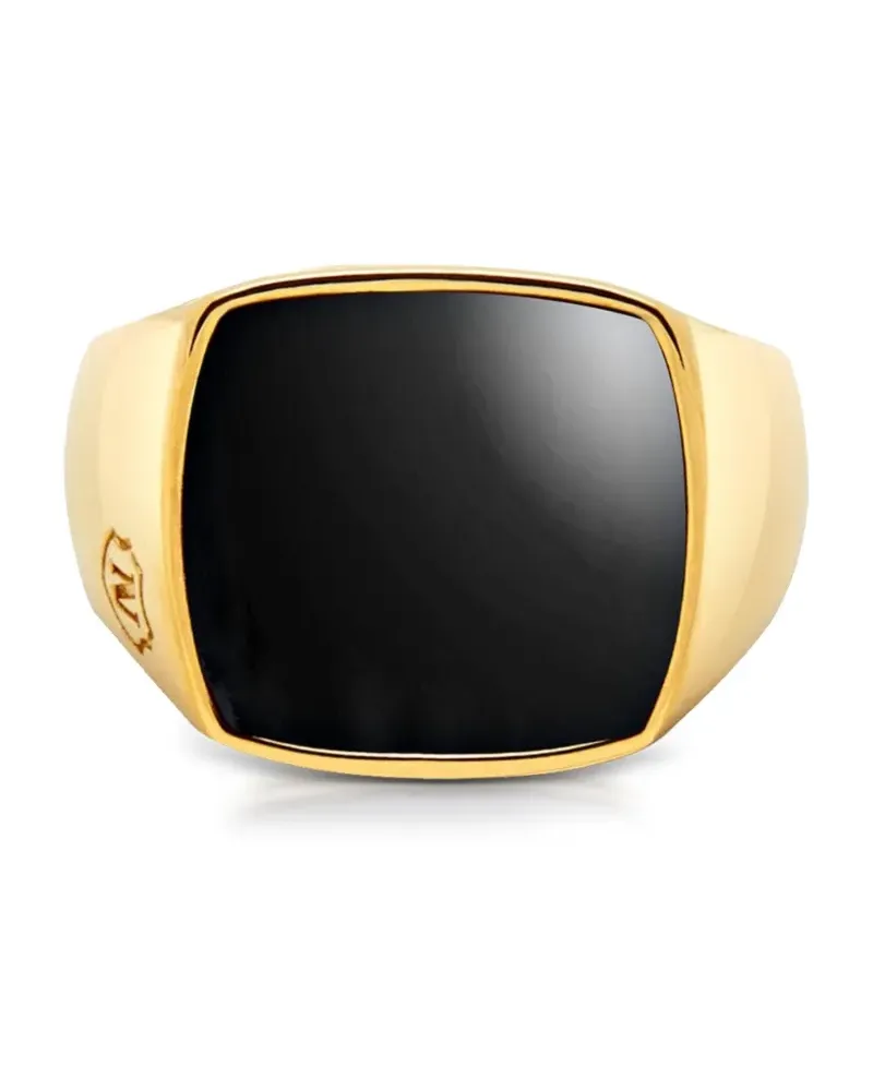 Nialaya Cocktailring mit Onyx - Gold Gold