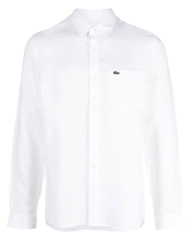 Lacoste Button-down-Hemd mit Logo - Weiß Weiß