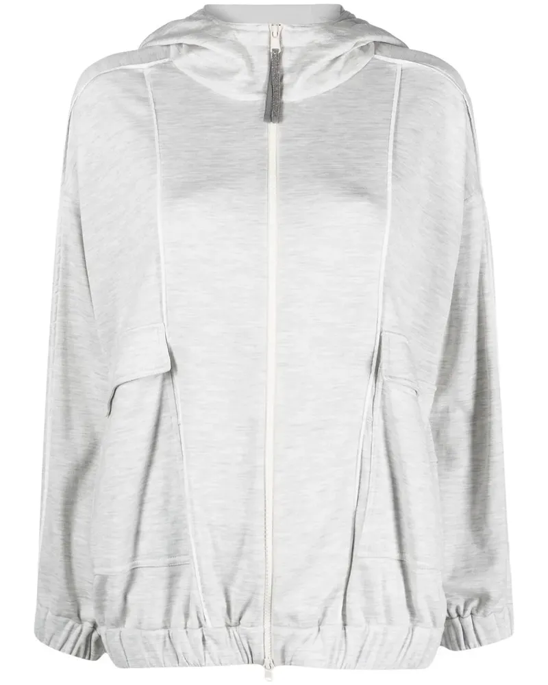 Brunello Cucinelli Kapuzenjacke mit Kordelzug - Grau Grau
