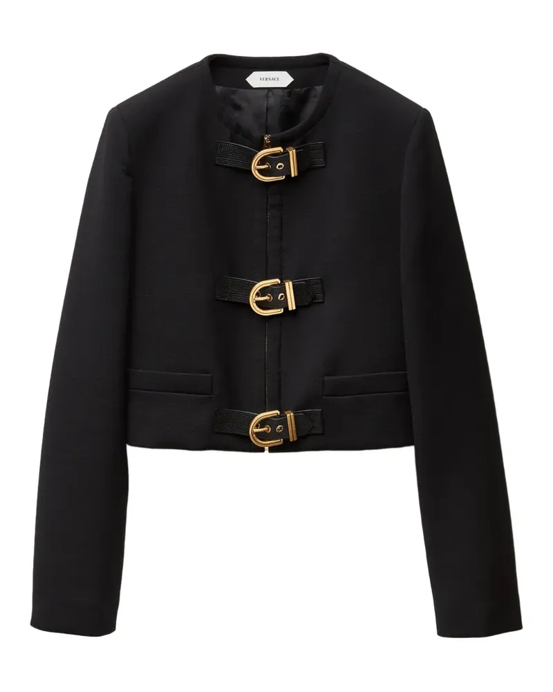 Versace Natté Jacke aus Wolle - Schwarz Schwarz