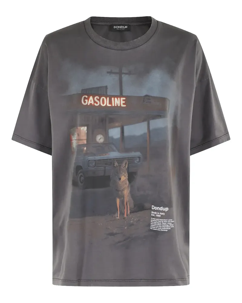 Dondup T-Shirt mit grafischem Print - Grau Grau