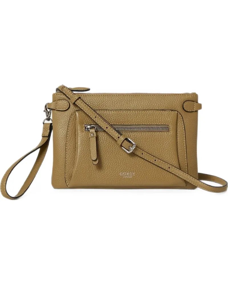 Osprey grained-leather cross-body bag - Nude Nude